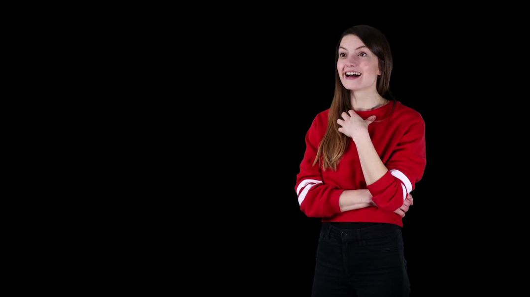Woman Person Emotions Red Sweater Girl Young